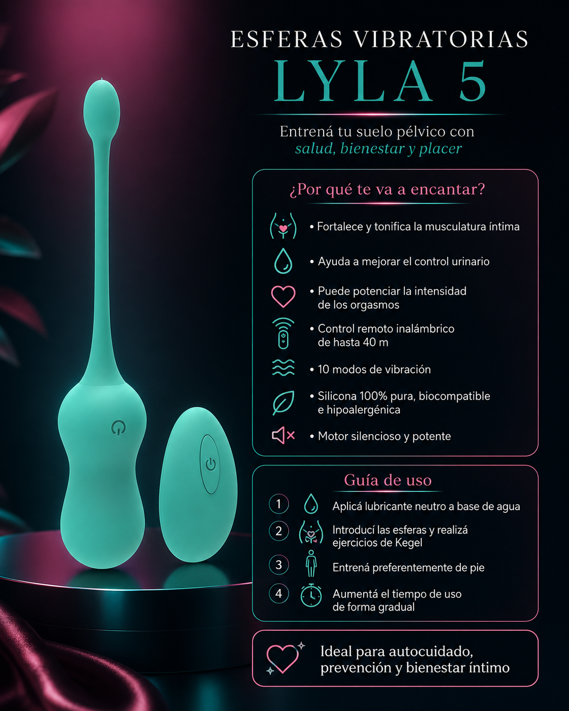 Lyla 5 - Esferas de Bienestar Pélvico con vibración - USB
