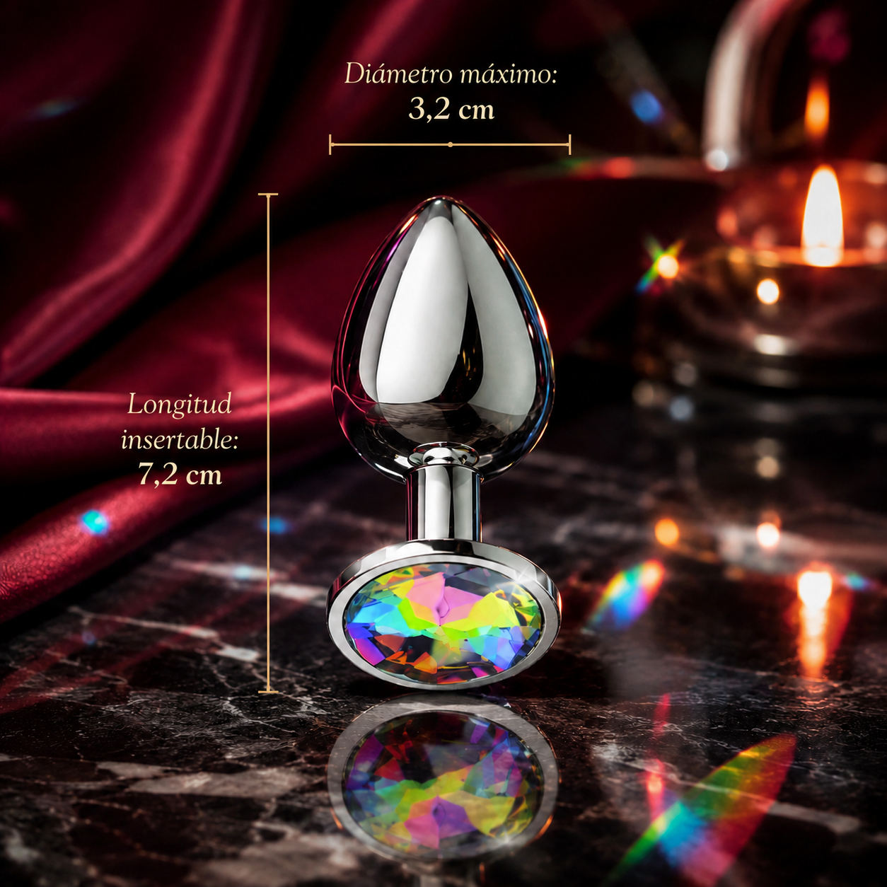 Plug metalico Rainbow Prism Gem S - Base Redonda