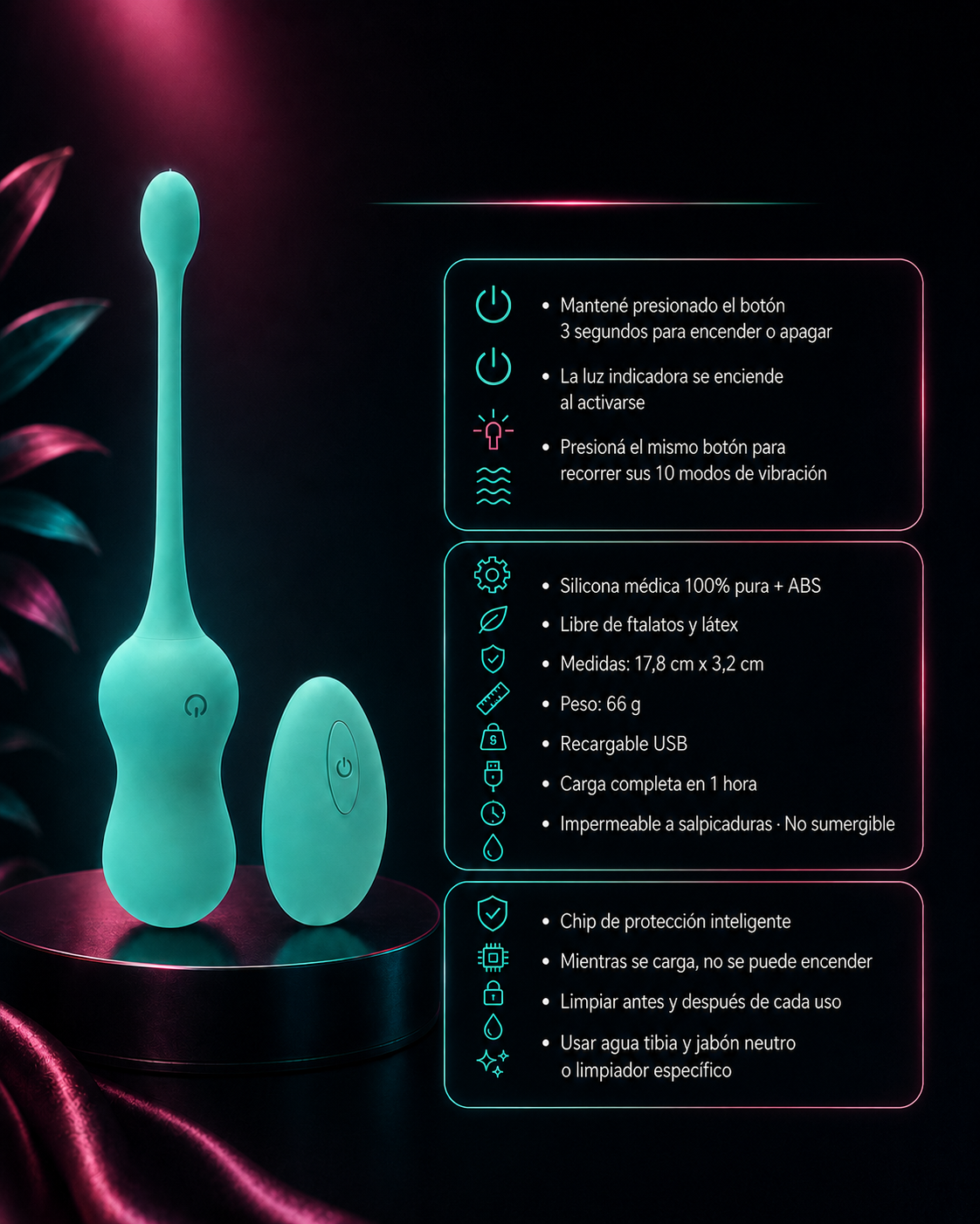 Lyla 5 - Esferas de Bienestar Pélvico con vibración - USB