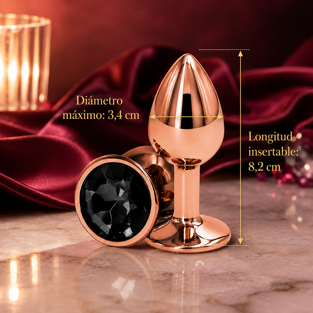 Plug metalico Gold Rose M - Base Redonda
