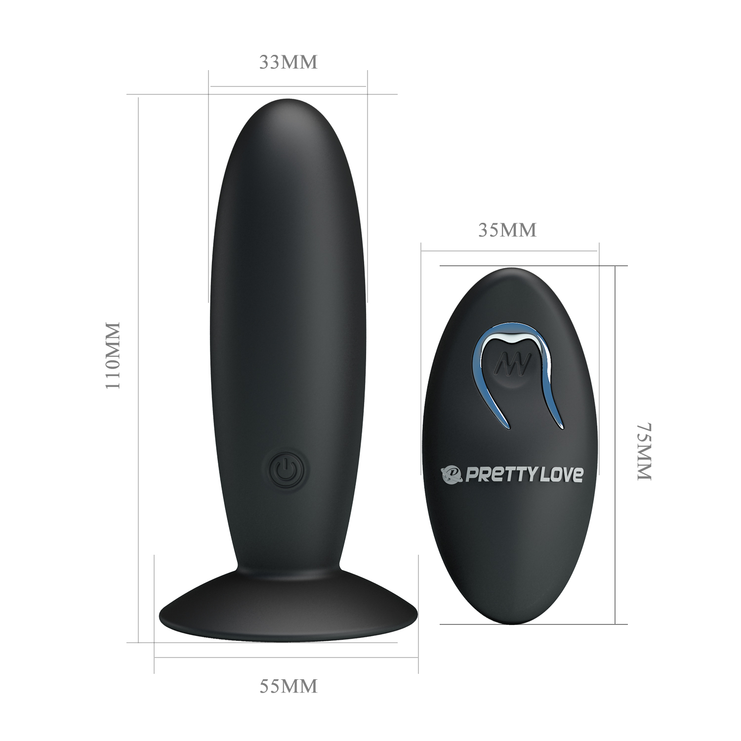 PRETTY LOVE Vibro anal con control inalámbrico - USB