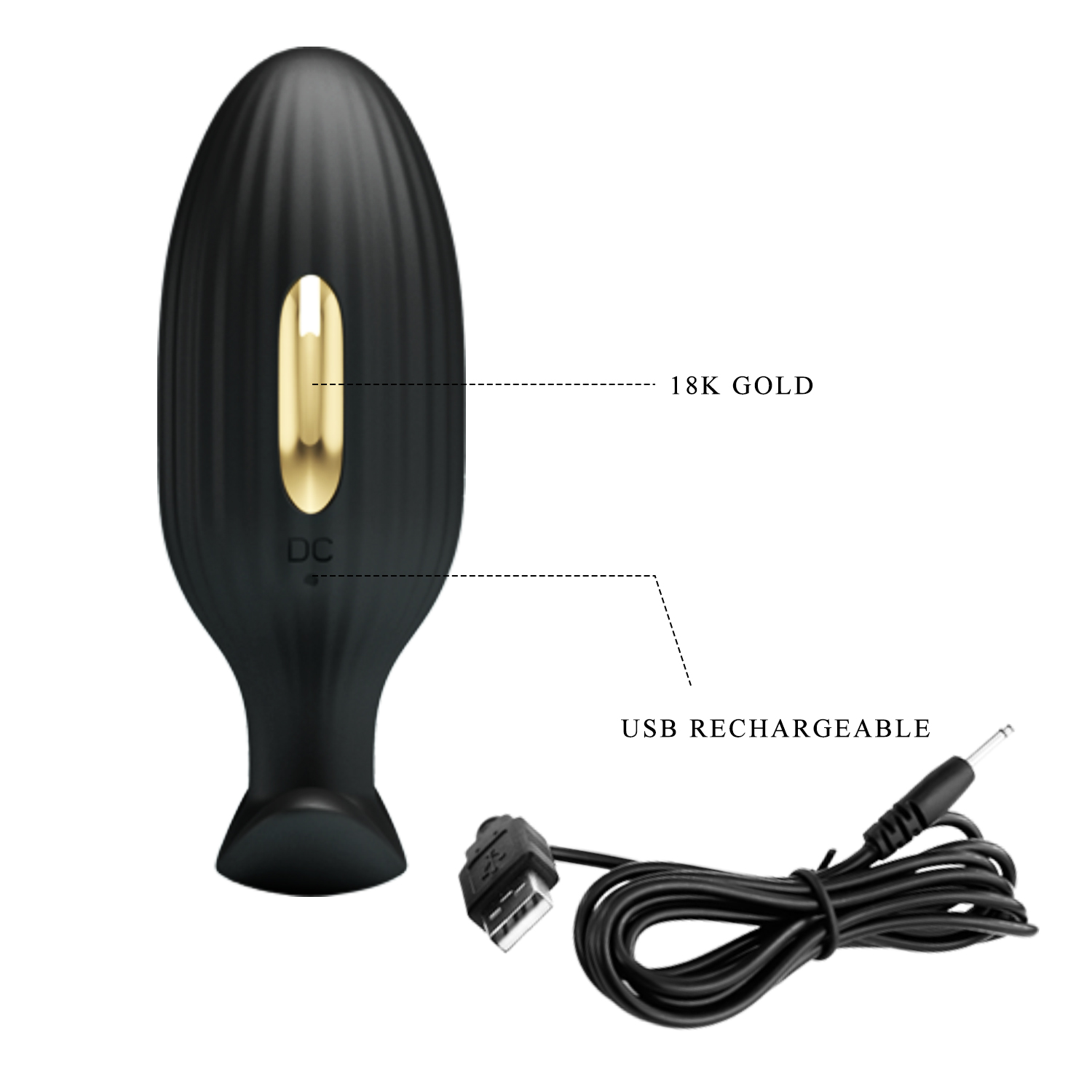 Jefferson plug con vibración y electro shock - CON APP USB