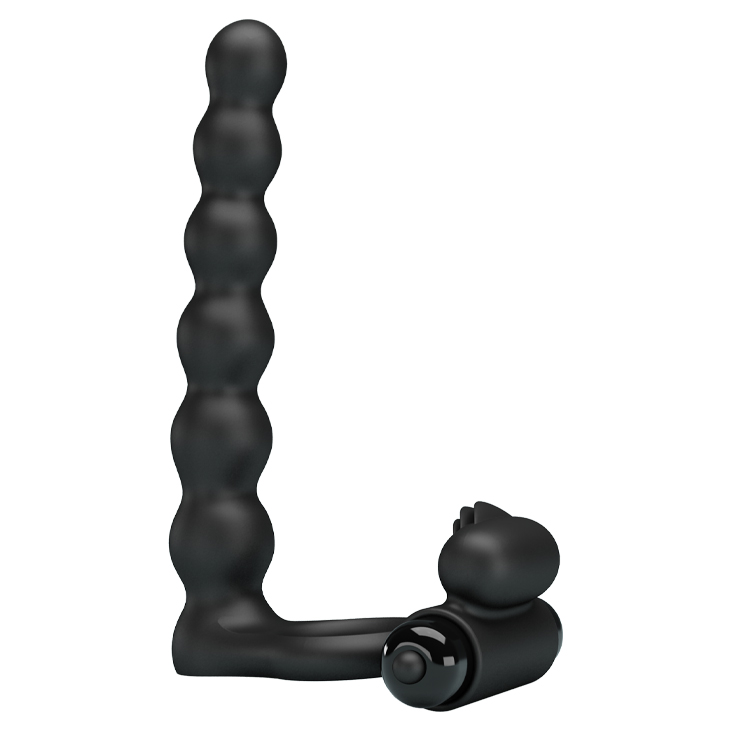 PRETTY LOVE Hercules anillo con vibrador para doble penetración - PILAS
