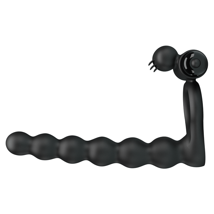 PRETTY LOVE Hercules anillo con vibrador para doble penetración - PILAS