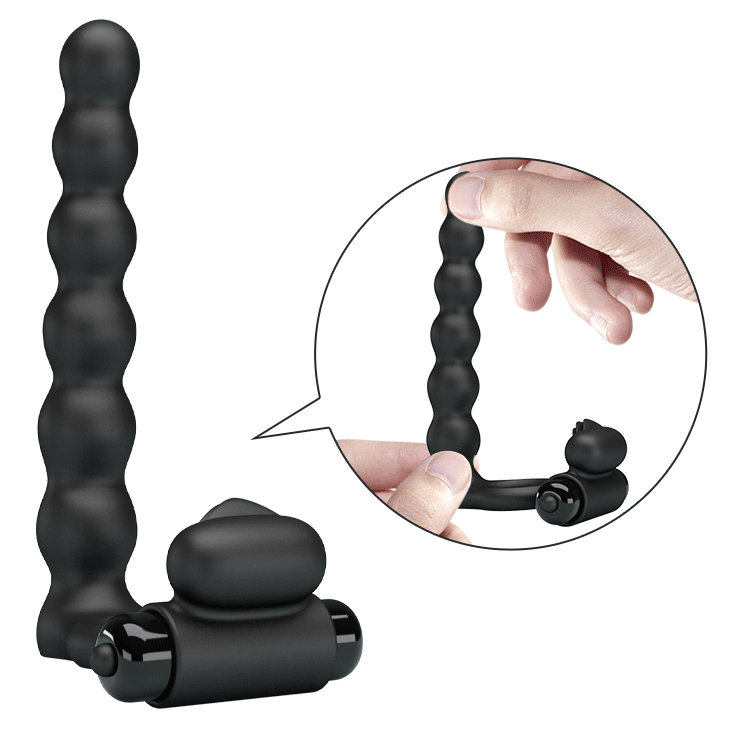 PRETTY LOVE Hercules anillo con vibrador para doble penetración - PILAS