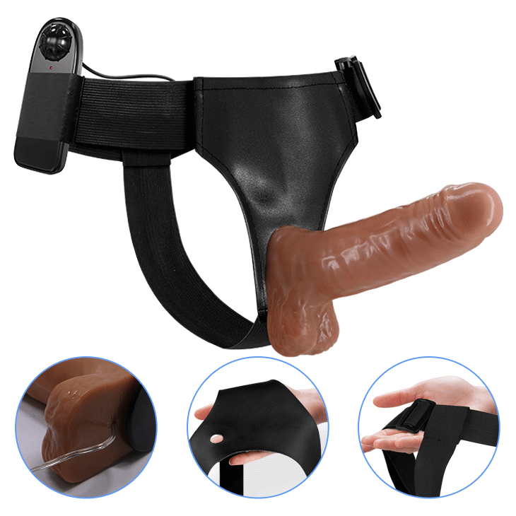 Arnes con dildo vibrador 13 x 4 (PILAS)