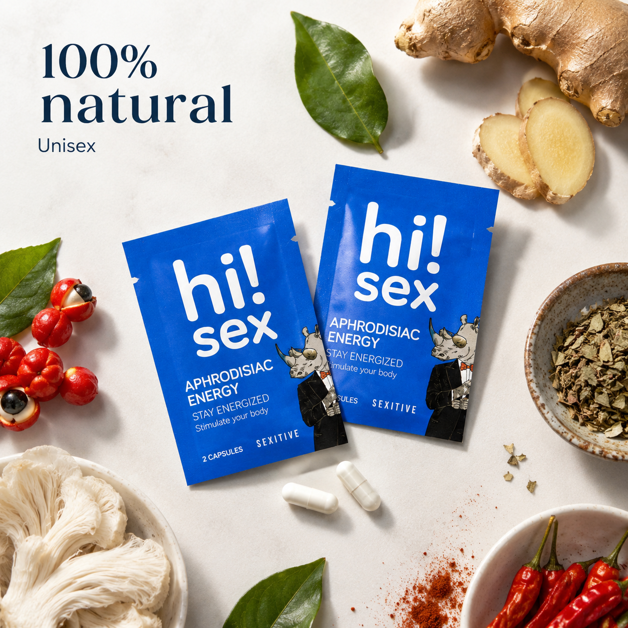 Hi! Sex - Aphrodisiac Energy - Orientada a energía física, estimulación y rendimiento ⚡🔥💙🔥