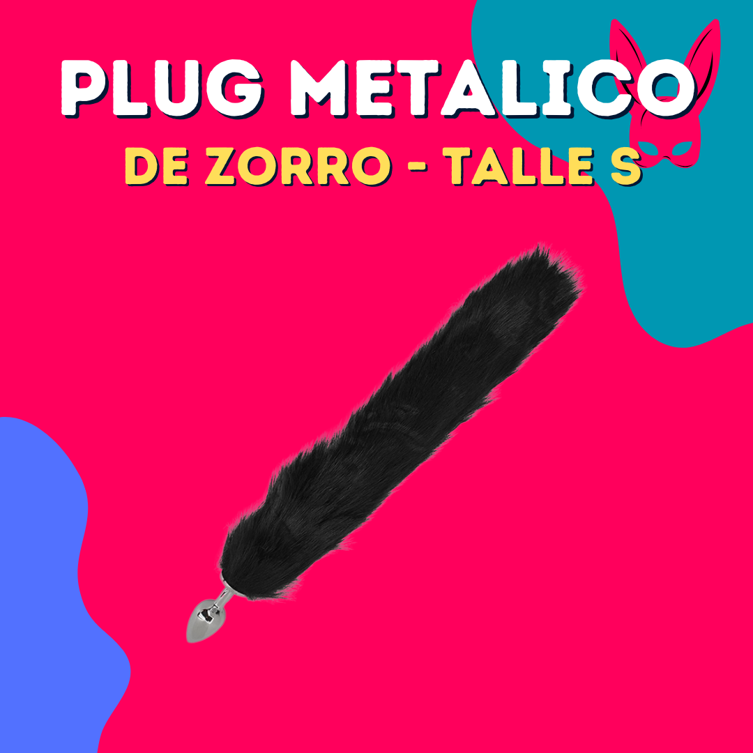 Plug metalico cola de zorro NEGRA - Talle S