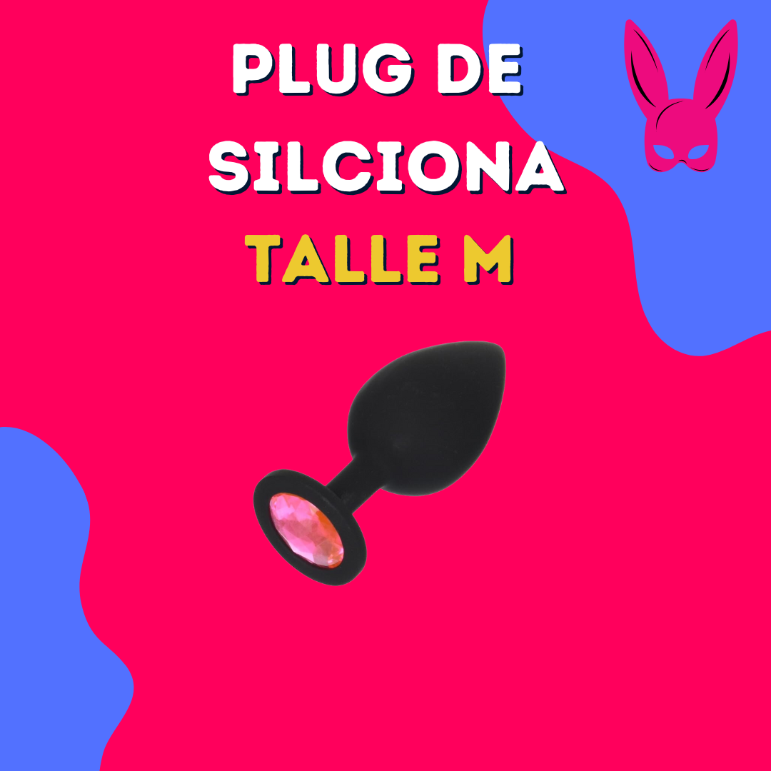 Plug de silicona M - Strass redondo