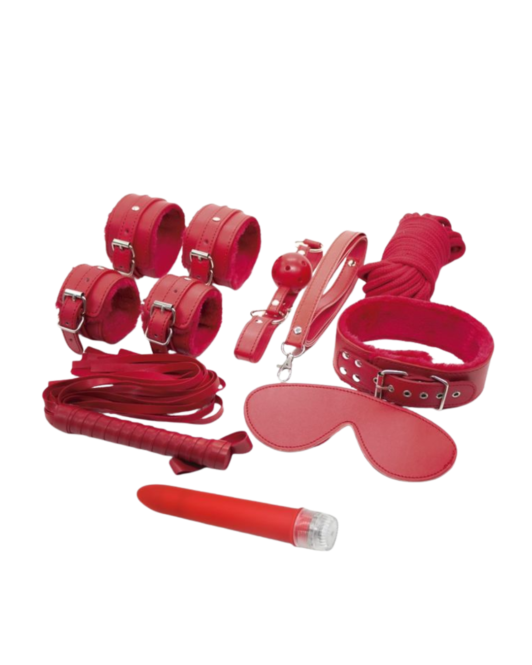Kit fetiche 7 piezas + Vibro ROJO