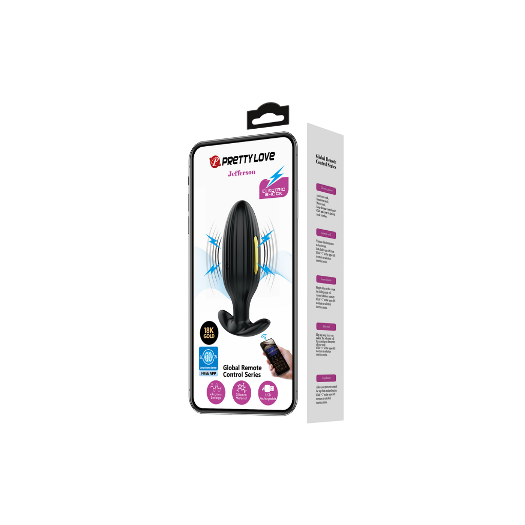 Jefferson plug con vibración y electro shock - CON APP USB