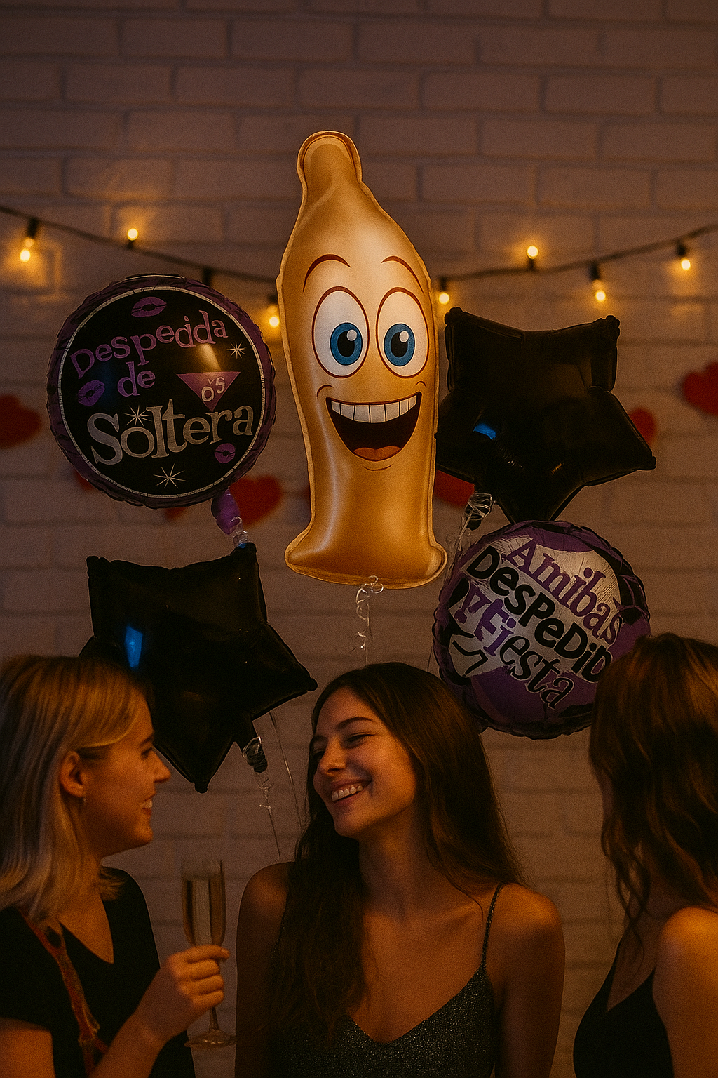 Kit de 5 Globos “Despedida Hot” - Pene realistico