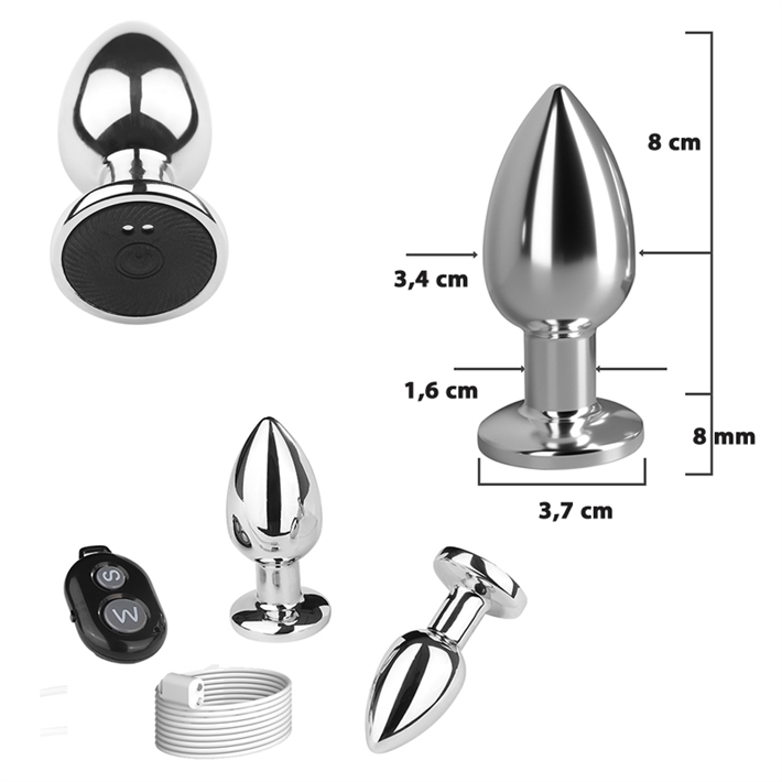 Plug metalico talle S con vibro - USB