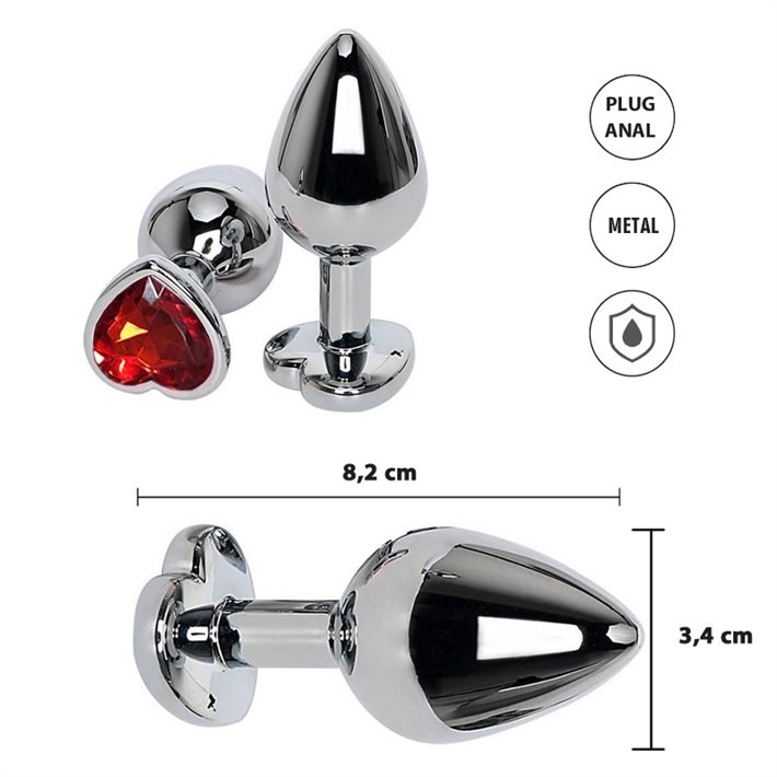 Plug metalico base corazon M