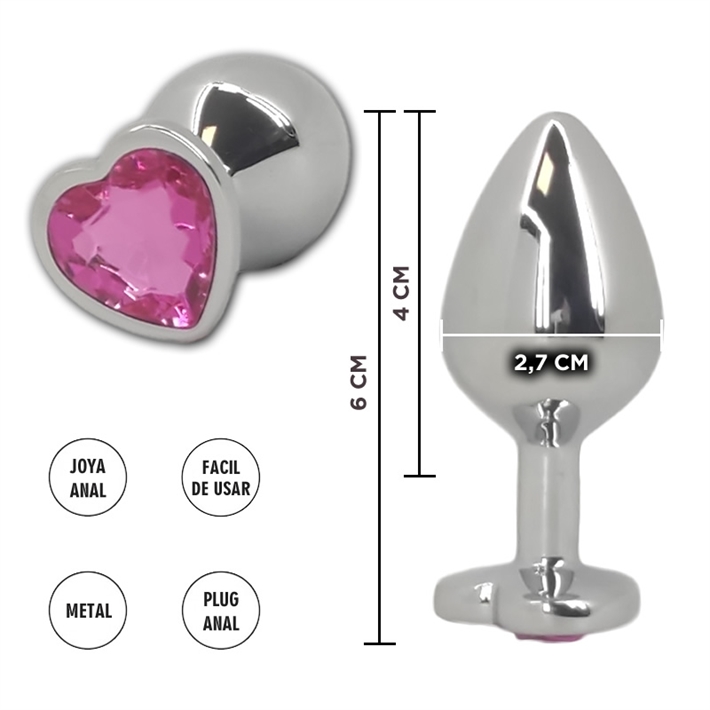 Plug metalico base corazon S
