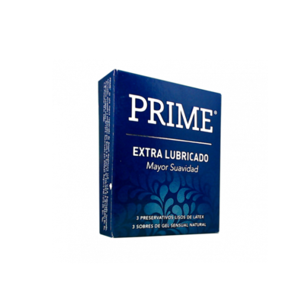 Preservativos Prime Extra Lubricado - Caja x3