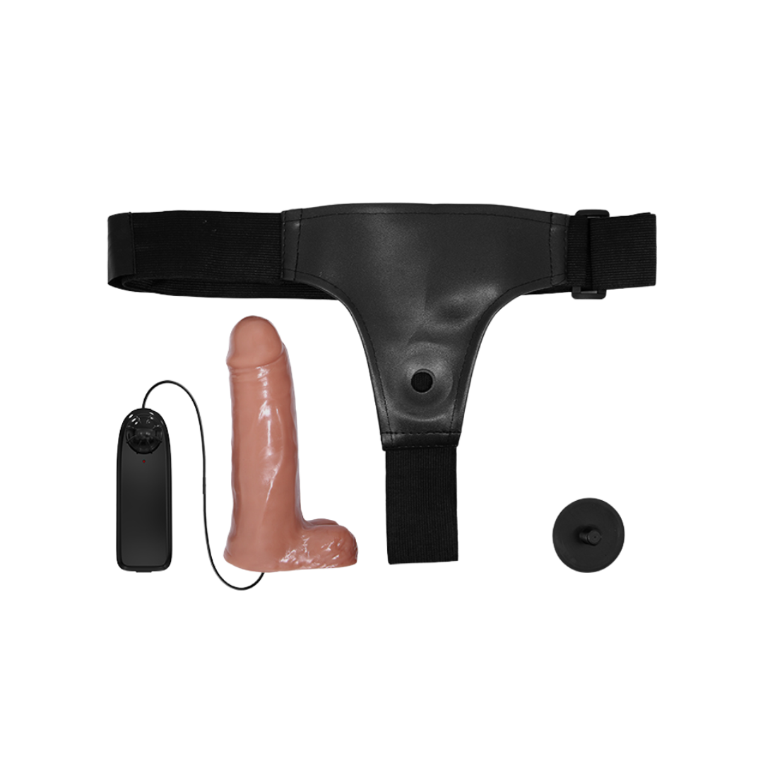 Arnes con dildo vibrador 13 x 4 (PILAS)