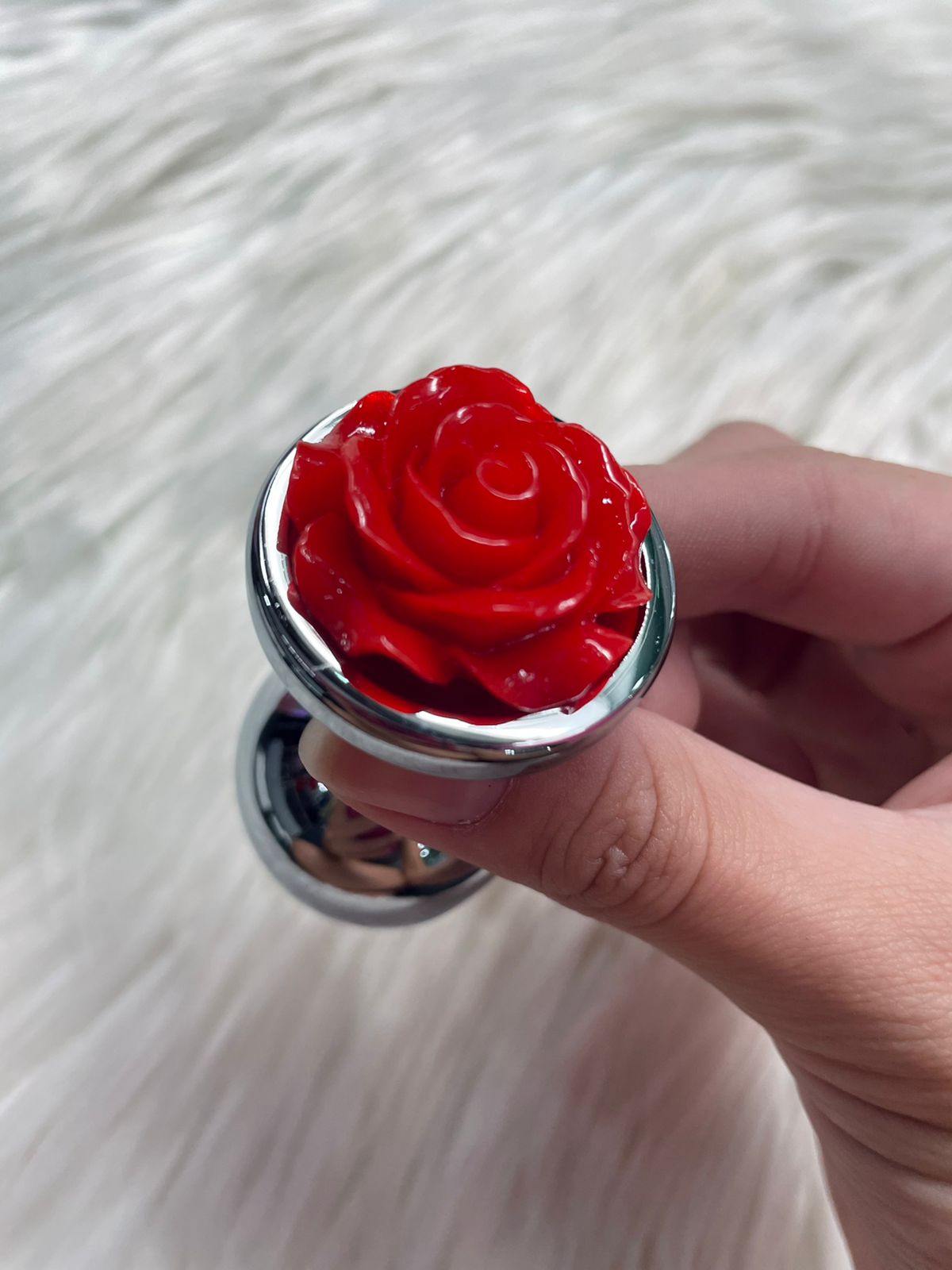 Plug Metálico Red Flower - Talle M