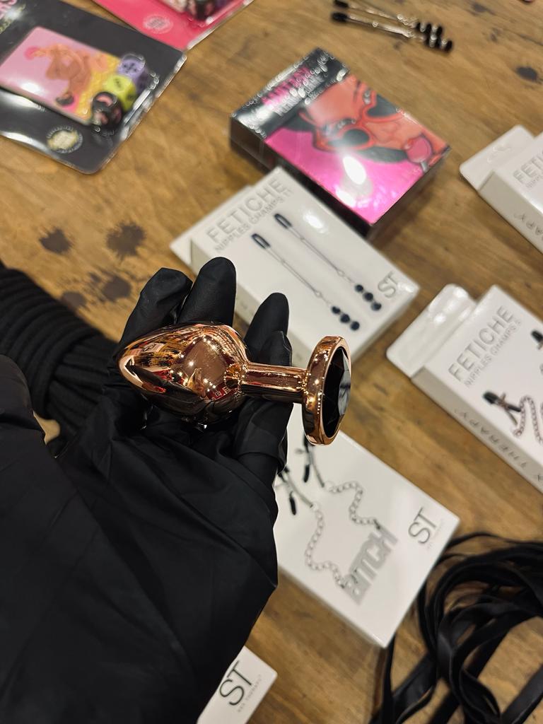 Plug metalico Gold Rose M - Base Redonda
