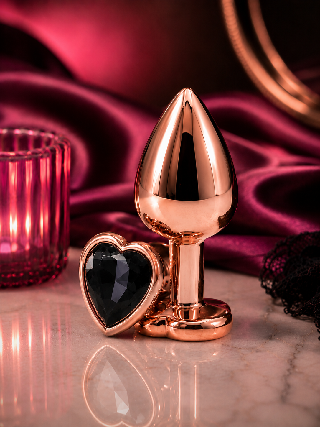Plug metalico Gold Rose L - Base corazon
